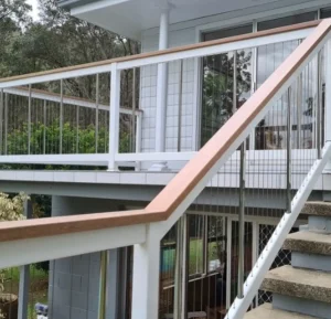 Balcony and Stairs with Metal Railings
