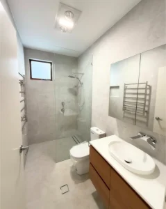 Bathroom Interior with Shower and Vanity