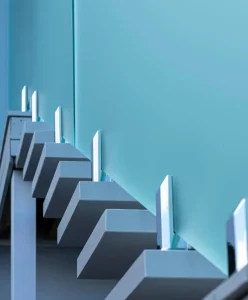Staircase with Matluscent Glass Railing
